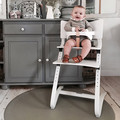 LEANDER CLASSIC™ High Chair Set White with Safty Bar, Tray with Dark Blue Cushion