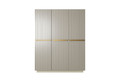 Wardrobe with Drawer Unit Nicole 150 cm, cashmere, gold handles