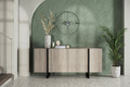 Four-Door Cabinet Verica 200cm, biscuit oak/black legs