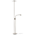 ISJAKT LED floor uplighter/reading lamp, dimmable/nickel-plated, 180 cm