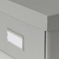 HOVKRATS Storage box with lid, light grey, 23x32x14 cm