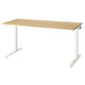 MITTZON Desk, oak veneer white, 160x80 cm