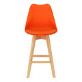 Bar Stool Norden Wood, low, PP, orange