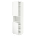 METOD High cab f micro w 2 doors/shelves, white/Voxtorp matt white, 60x60x220 cm