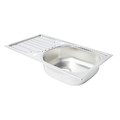 Steel Kitchen Sink Turing 1 Bowl with Drainer, linen