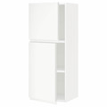 METOD Wall cabinet with shelves/2 doors, white/Voxtorp matt white, 40x100 cm