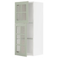 METOD Wall cabinet w shelves/2 glass drs, white/Stensund light green, 40x100 cm