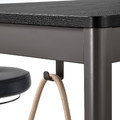 IDÅSEN Table, black, dark grey, 140x70x105 cm