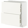 METOD / MAXIMERA Base cab with 2 fronts/3 drawers, white/Vallstena white, 80x37 cm