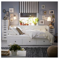 HEMNES Day-bed w 3 drawers/2 mattresses, white/Vannareid firm, 80x200 cm