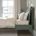 TÄLLÅSEN Upholstered bed frame with mattress, Kulsta grey-green/Åkrehamn medium firm, 140x200 cm