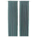 MAJGULL Room darkening curtains, 1 pair, dark grey-turquoise, 145x300 cm