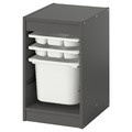 TROFAST Storage combination with box/trays, grey/white, 34x44x56 cm