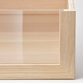 KOMPLEMENT Drawer with glass front, white stained oak effect, 75x58 cm