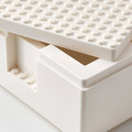 BYGGLEK LEGO® box with lid, set of 3, white