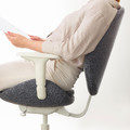 HATTEFJÄLL Office chair with armrests, Gunnared medium grey/white