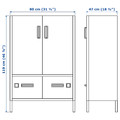 IDÅSEN Cabinet with doors and drawers, dark grey