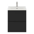 Goodhome Wall-mounted Basin Cabinet Imandra Slim 50cm, matt black