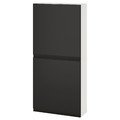 BESTÅ Wall cabinet with 2 doors, white/Hammarsmed anthracite, 60x22x128 cm