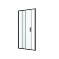 GoodHome Sliding Shower Door Ledava 100 cm, matt black/transparent