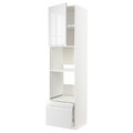 METOD / MAXIMERA Hi cab f ov/combi ov w dr/2 drwrs, white/Voxtorp high-gloss/white, 60x60x240 cm