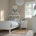 HEMNES Bed frame with mattress, white stain/Åkrehamn firm, 90x200 cm