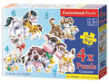 Castorland Children's Puzzle Animals with Babies 4x Contour Puzzle 3+