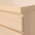 MALM Desk, white stained oak veneer, 140x65 cm
