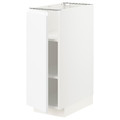 METOD Base cabinet with shelves, white/Voxtorp matt white, 30x60 cm