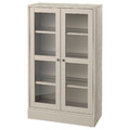 HAVSTA Glass-door cabinet with plinth, grey-beige/clear glass, 81x37x134 cm