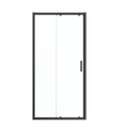 GoodHome Sliding Shower Door Ledava 100 cm, matt black/transparent