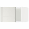 METOD Top cabinet for fridge/freezer, white/Ringhult light grey, 60x40 cm