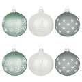 Christmas Glass Baubles Set Folklore Myths 6pcs