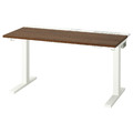 MITTZON Desk sit/stand, electric walnut veneer/white, 120x60 cm