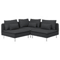 SÖDERHAMN Corner sofa, 3-seat, Fridtuna dark grey