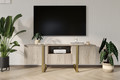 TV Cabinet Verica 150 cm, biscuit oak/gold legs