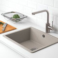 KILSVIKEN Inset sink, 1 bowl, grey/beige quartz composite, 56x46 cm