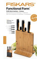 Fiskars Functional Form Bamboo Knife Block 5 Knives 1057552