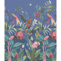 GoodHome Vinyl Wall Mural Wallpaper Turquoise, flowers