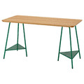 ANFALLARE / TILLSLAG Desk, bamboo/green, 140x65 cm