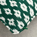 SKÅNEFIBBLA Cushion cover, green/white, 50x50 cm