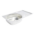 Steel Kitchen Sink Turing 1 Bowl with Drainer, linen