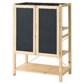 IVAR Shelving unit with doors, pine/felt, 89x50x124 cm