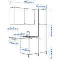 ENHET Laundry, white/oak effect, 183x63.5x222.5 cm