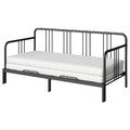 FYRESDAL Day-bed with 2 mattresses, black/Åfjäll medium firm, 80x200 cm