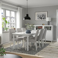 STRANDTORP / BERGMUND Table and 6 chairs, white/Orrsta light grey, 150/205/260 cm