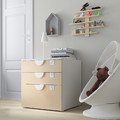 SMÅSTAD / PLATSA Chest of 3 drawers, white, birch, 60x55x63 cm