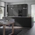 METOD High cabinet with cleaning interior, black/Upplöv matt anthracite, 40x60x220 cm