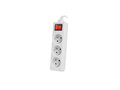 Lanberg Power Strip 3xFR, with circut breaker, full CU, 3m, white