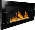 Wall-mounted Biofireplace with Glass 900 x 400 mm, high-gloss black